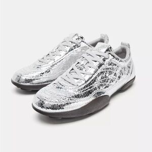 ZARA Silver Metallic Sneakers